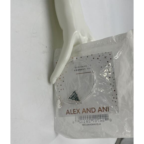 Alex and Ani EAT, DRINK, AND BE MERRY Shiny Silver Charm Bangle Bracelet New - Picture 6 of 13